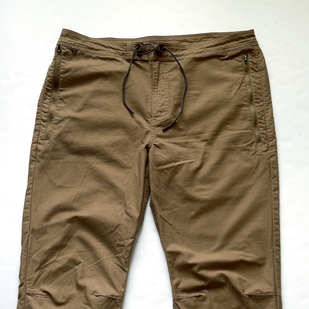 Roark Layover 2.0 Pants Men 36 Khaki Brown Travel Stretch Ventilation Drawstring - Picture 10 of 11